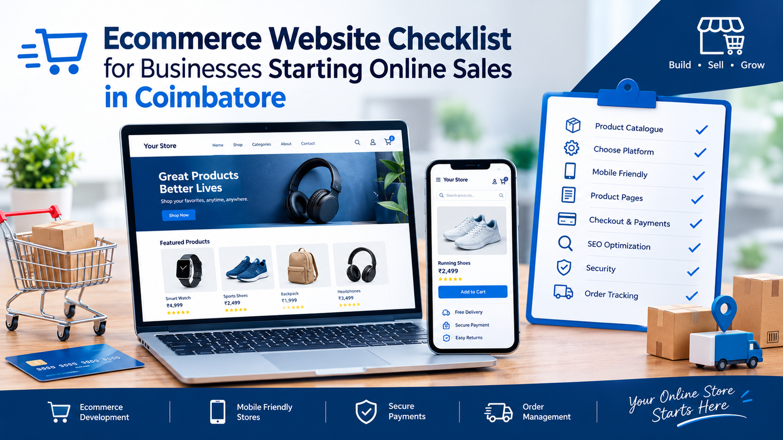 Ecommerce website checklist for businesses in Coimbatore