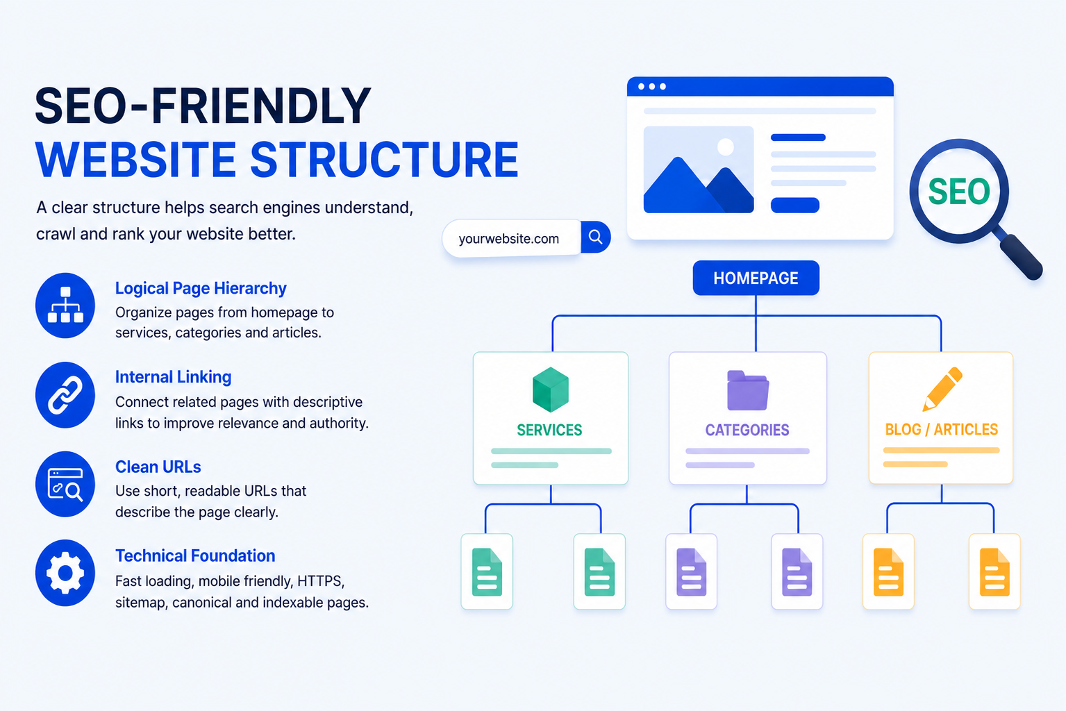 Important business website pages