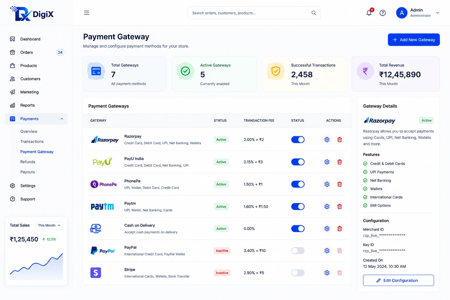 Payment gateway integration
